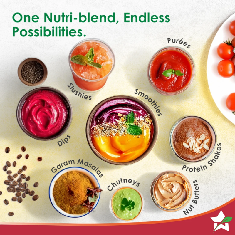 Wonderchef Nutri-blend 500W 3-Jar Mixer Blender with 500 ml Sipper Jar, 22000 RPM, Copper Motor & Stainless Steel Blades