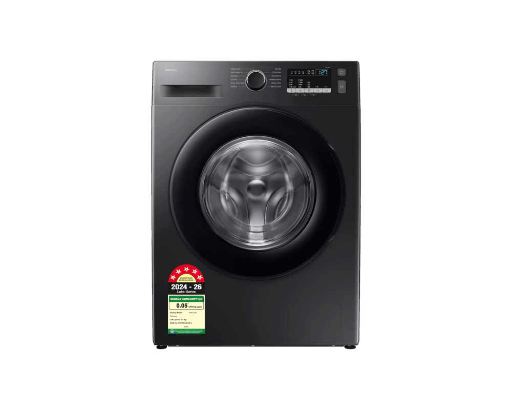 Samsung 9.0 kg Front Load Washing Machine with Hygiene Steam, Black (WW90FG4U04AB)