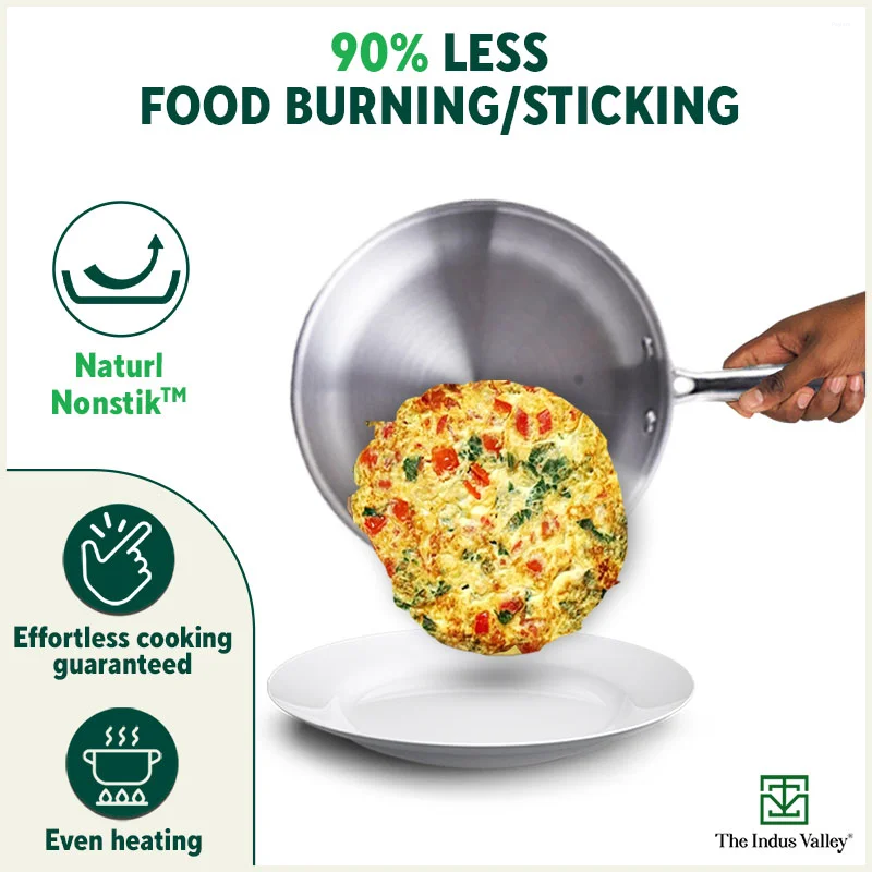 The Indus Valley 20cm Frypan Stainless Steel KC-SS-FP-002
