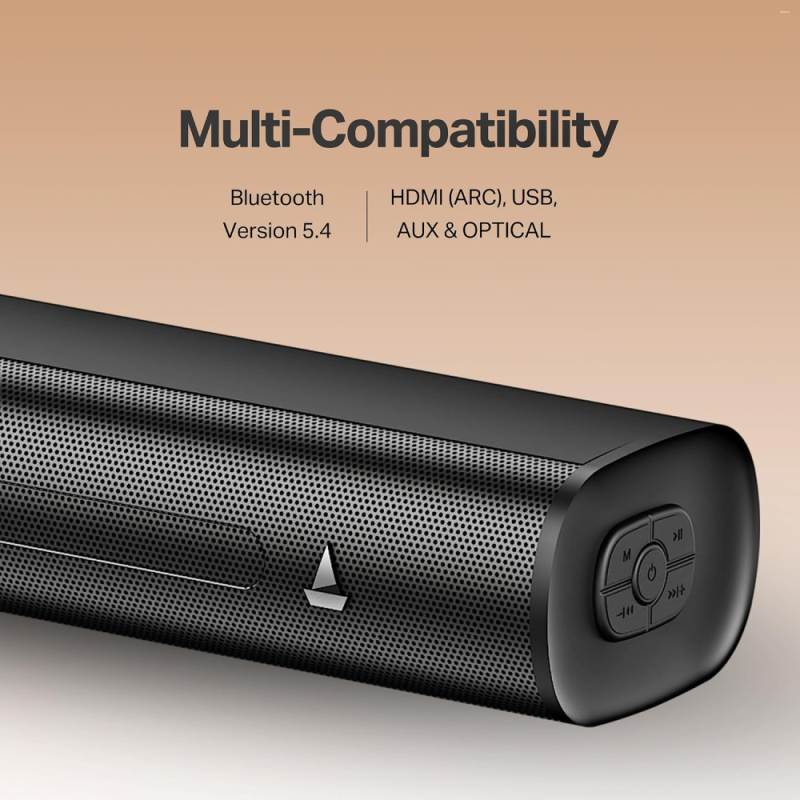 boAt Aavante 2.1 1650 160W RMS 2.1 Channel Soundbar with Wireless Subwoofer, Bluetooth 5.4, USB, AUX, Optical, HDMI (ARC), EQ Modes & Remote Control (HA0049)