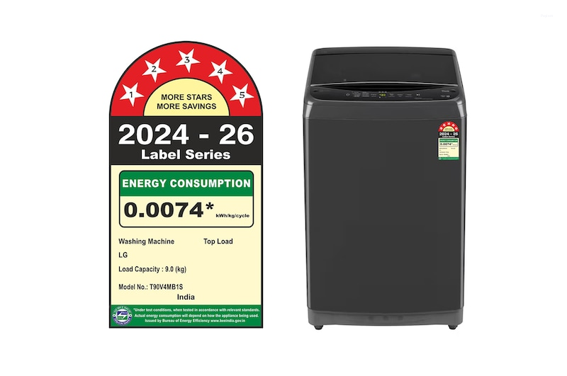 LG 9 Kg 5 Star Smart Inverter Fully Automatic Top Load Washing Machine T90V4MB1S