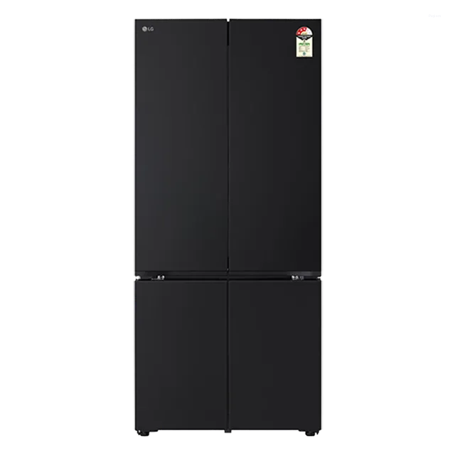 LG 610 Litres 3 Star Frost Free French Door Refrigerator with Wi-Fi Convertible and Fresh Converter+ (GV-B25FFGMB, Black Glass Finish)