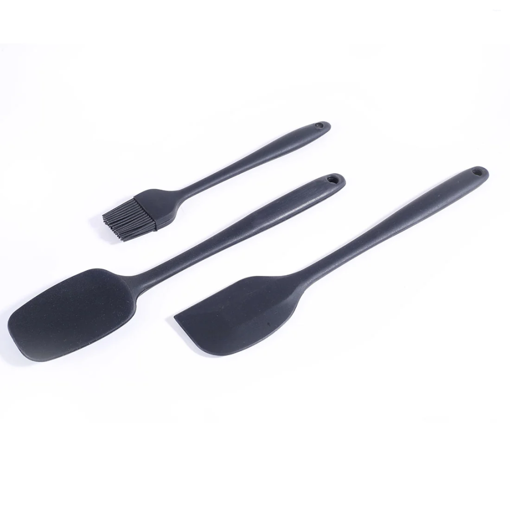 Wonderchef Ambrosia Silicone Kitchen Tools Set 3 Pcs, Spatula, Spoon & Brush, Food-Grade & Heat Resistant