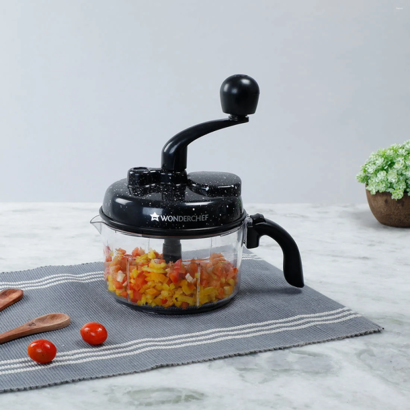 Wonderchef Turbo 6-in-1 Dual Speed Food Processor, Stainless Steel Blades, Chopper, Slicer, Julienne & Dough Kneader