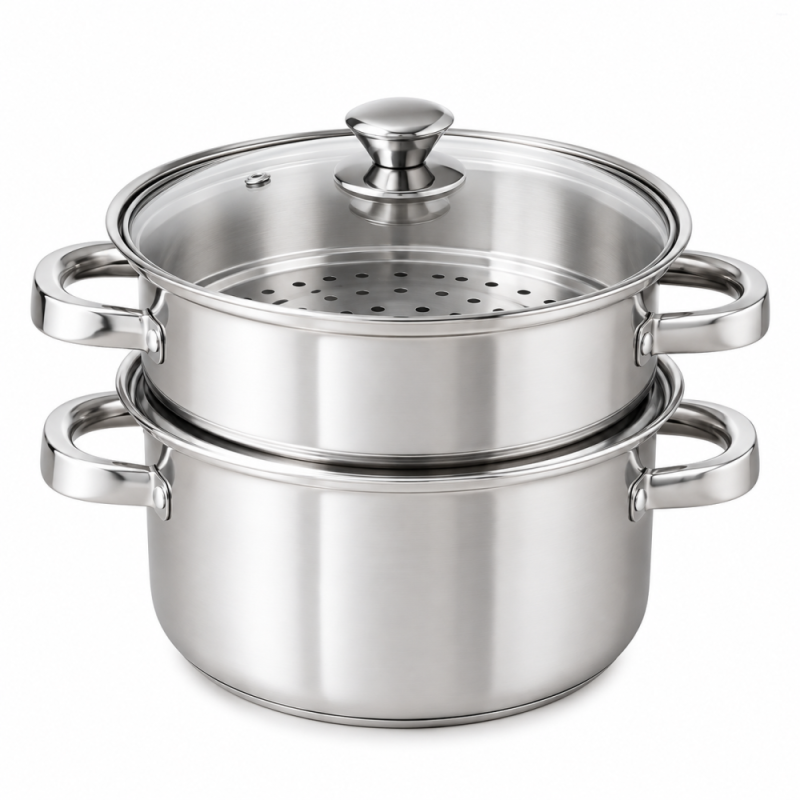 The Indus Valley 22cm Steamer Stainless Steel, 2 Tier KC-SS-ST-004
