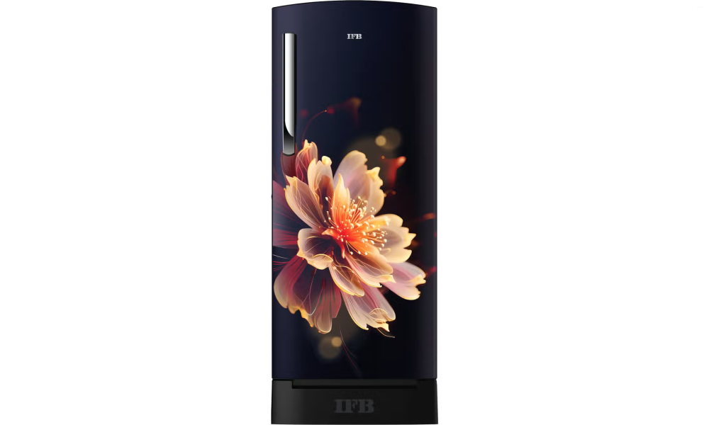 IFB Advance-Cool 197 L 3 Star Direct Cool Refrigerator, Flower Pattern, MYSTIC BLOSSOM BLUE + BLACK PED, Inverter Compressor