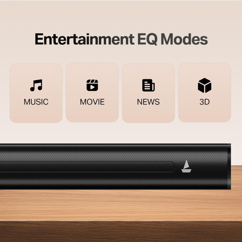 boAt Aavante 2.1 1650 160W RMS 2.1 Channel Soundbar with Wireless Subwoofer, Bluetooth 5.4, USB, AUX, Optical, HDMI (ARC), EQ Modes & Remote Control (HA0049)