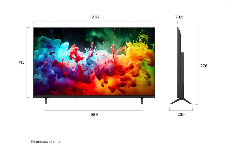 LG 55 Inches QNED AI 4K Ultra HD Mini LED Smart TV with Dynamic QNED Color, α7 AI Processor 4K Gen9 & 4K Super Upscaling 55QNED65BLA
