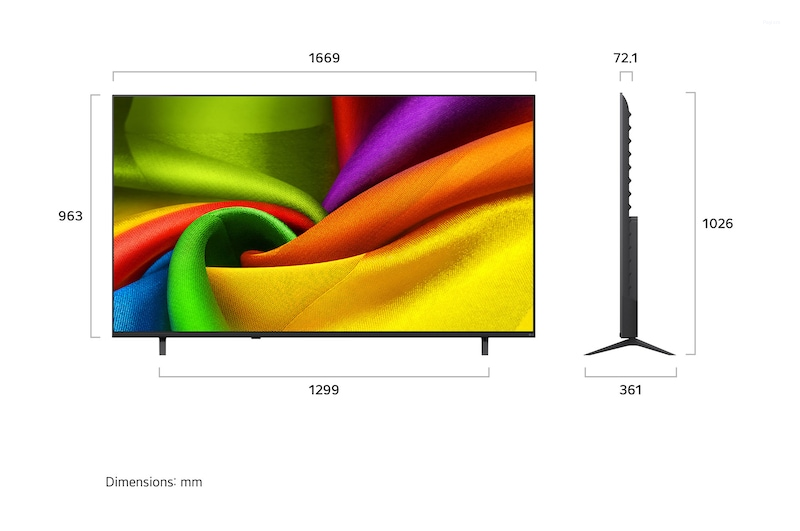 LG 75 Inches NANO 4K Ultra HD AI Smart TV with α7 AI Processor 4K Gen9, HDR10 Pro & 4K Super Upscaling 75NU870BPLA