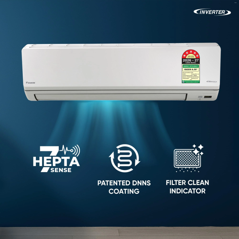 Daikin 1.5 Ton 5 Star Inverter Split AC with High ISEER FTKF50XV16