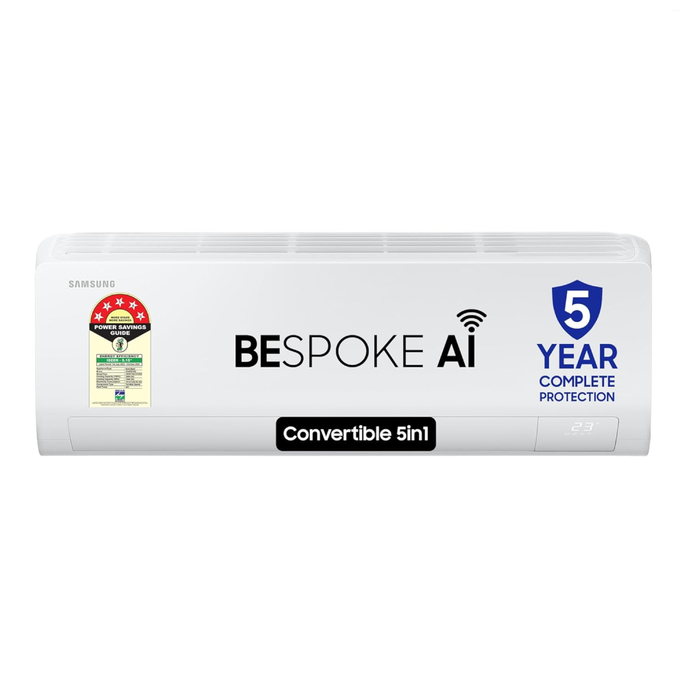 Samsung 1.5 Ton 5 Star BESPOKE AI Inverter Split AC with WiFi (AR50F19D15HNNA, White)