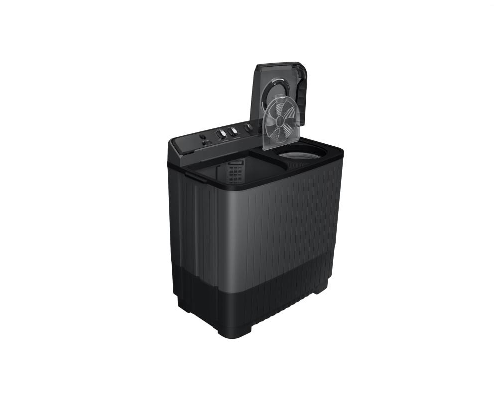 Samsung 9.5 kg Semi Automatic Washing Machine with Hexa Storm Pulsator, Dark Gray with Ebony Black Base (WT95A4260GD)