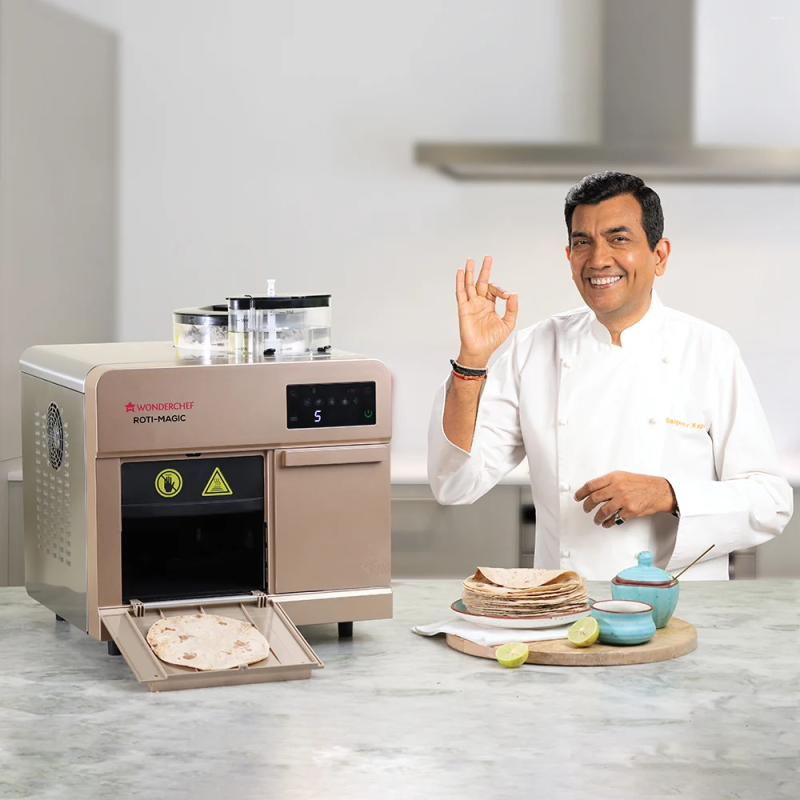 Wonderchef Roti Magic 1900 W Fully Automatic Roti Maker with Automatic Kneading, Rolling & Cooking, Digital Touch Display & Rose Pink