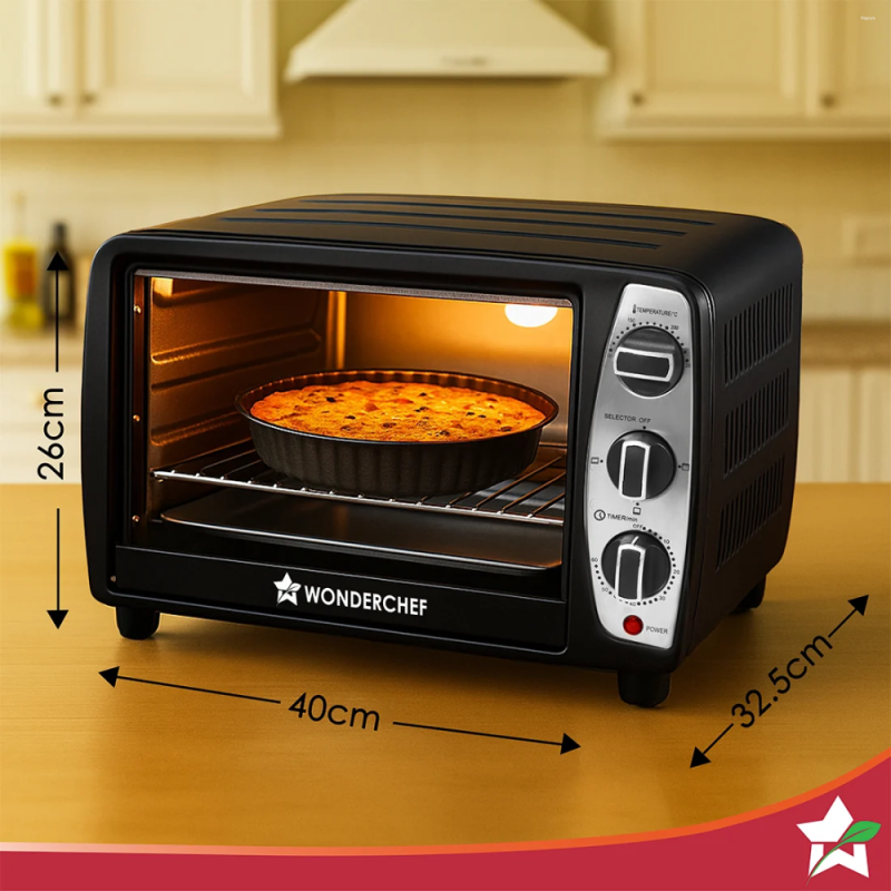 Wonderchef OTG 17L 1280W Oven Toaster Griller, 250°C Temperature Control, Auto Shut-Off & Heat Selector