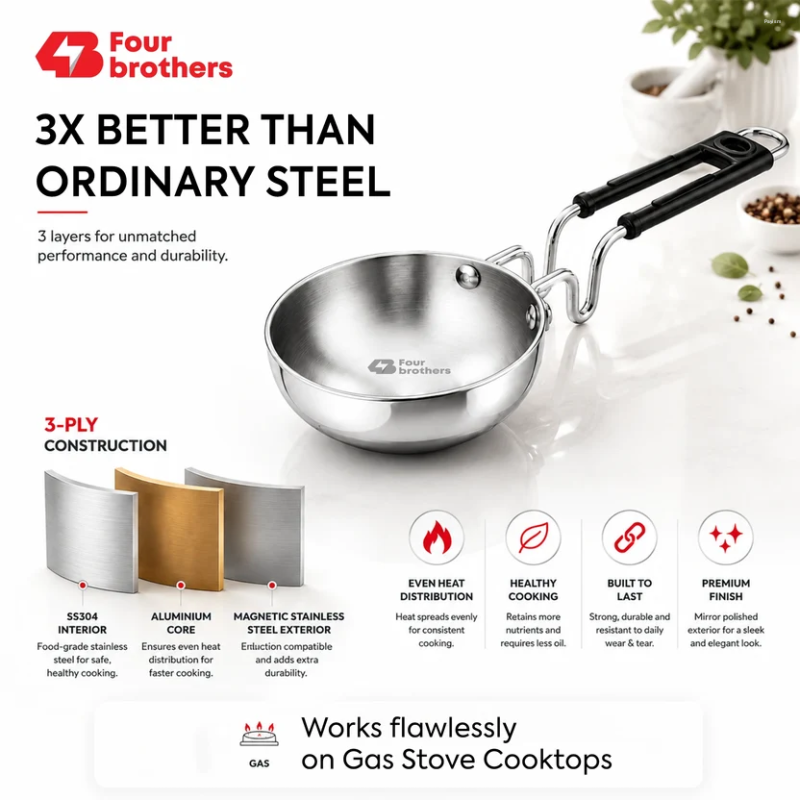 Four Brothers Triply Tadka Pan 10 cm 4BTPV