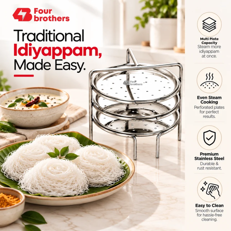 Four Brothers Idiyappam Stand 3 Plates 4BIS-3