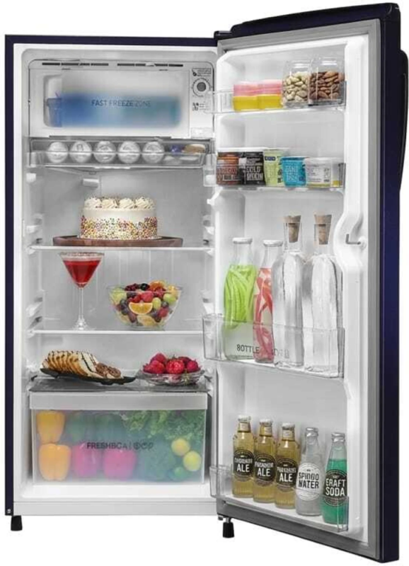 Haier 185 L 1 Star Single Door Direct Cool Refrigerator with DEFT, Stabilizer Free Operation & Toughened Glass Shelves HRD-2051SMFA-P