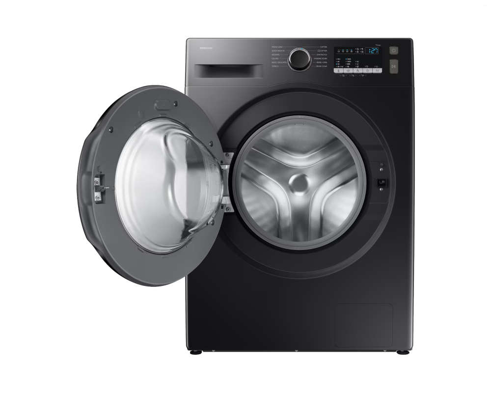 Samsung 9.0 kg Front Load Washing Machine with Hygiene Steam, Black (WW90FG4U04AB)