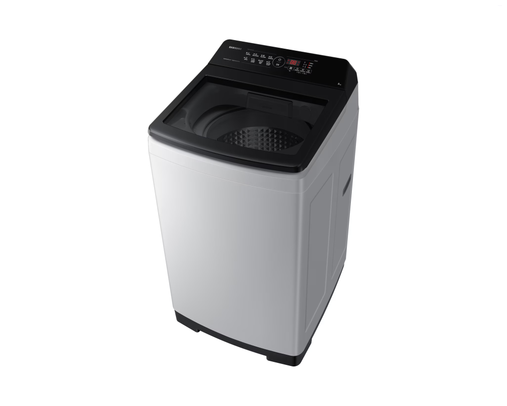 Samsung 8.0 kg Top Load Washing Machine with Ecobubble, Light Gray (WA80BG4441BG)