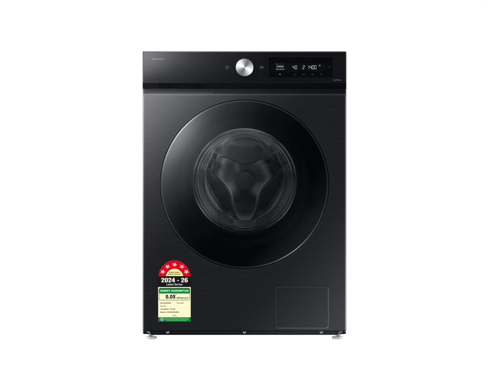 Samsung 12.0 kg Front Load Washing Machine with Bespoke AI & SuperSpeed, Black (WW12DB7B24GB)