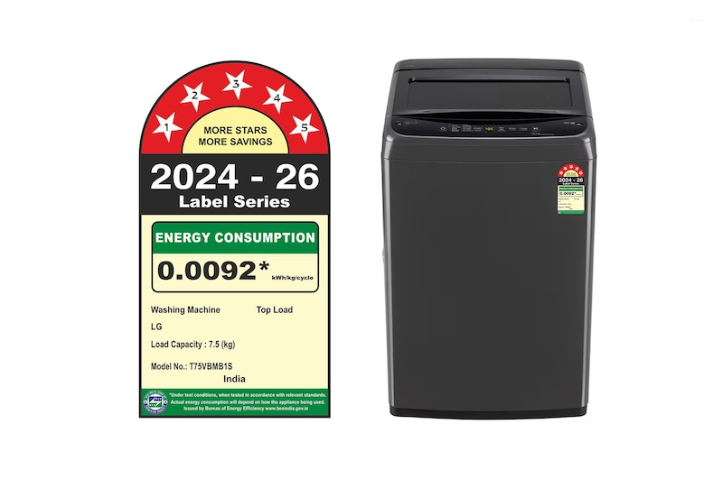 LG 7.5 Kg 5 Star Smart Inverter Fully Automatic Top Load Washing Machine T75VBMB1S