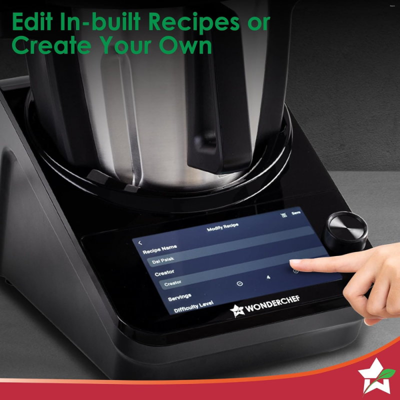 Wonderchef Chef Magic K7 4.7 L Kitchen Robot 1800 W with 15+ Cooking Modes, Built-in Weighing Scale, Wi-Fi & Mobile App