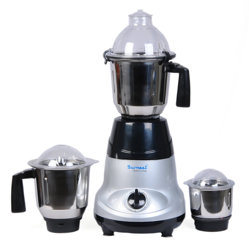 Sumeet Traditional Amica 750W Mixer Grinder with 3 Stainless Steel Jars, Copper Motor & 3-Speed Control