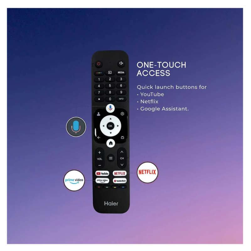 Haier 75 Inch 4K Ultra HD Google TV with HDR10, Dolby Audio, MEMC & Google Assistant H75K85FUX