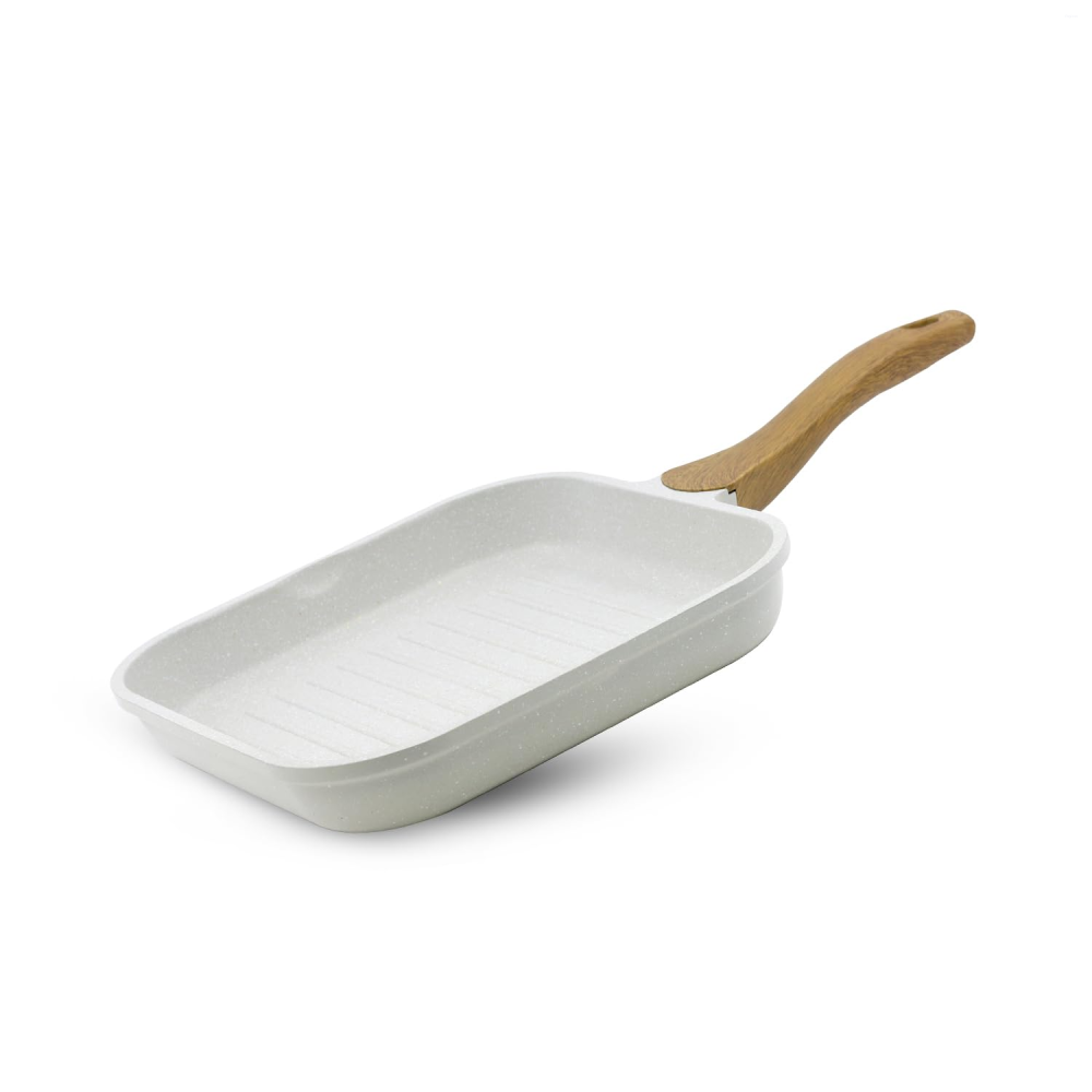 Bergner Naturally Grill Pan Ø26cm Forged Aluminium, Marble Non-Stick, Induction Ready BGD-30494-CR
