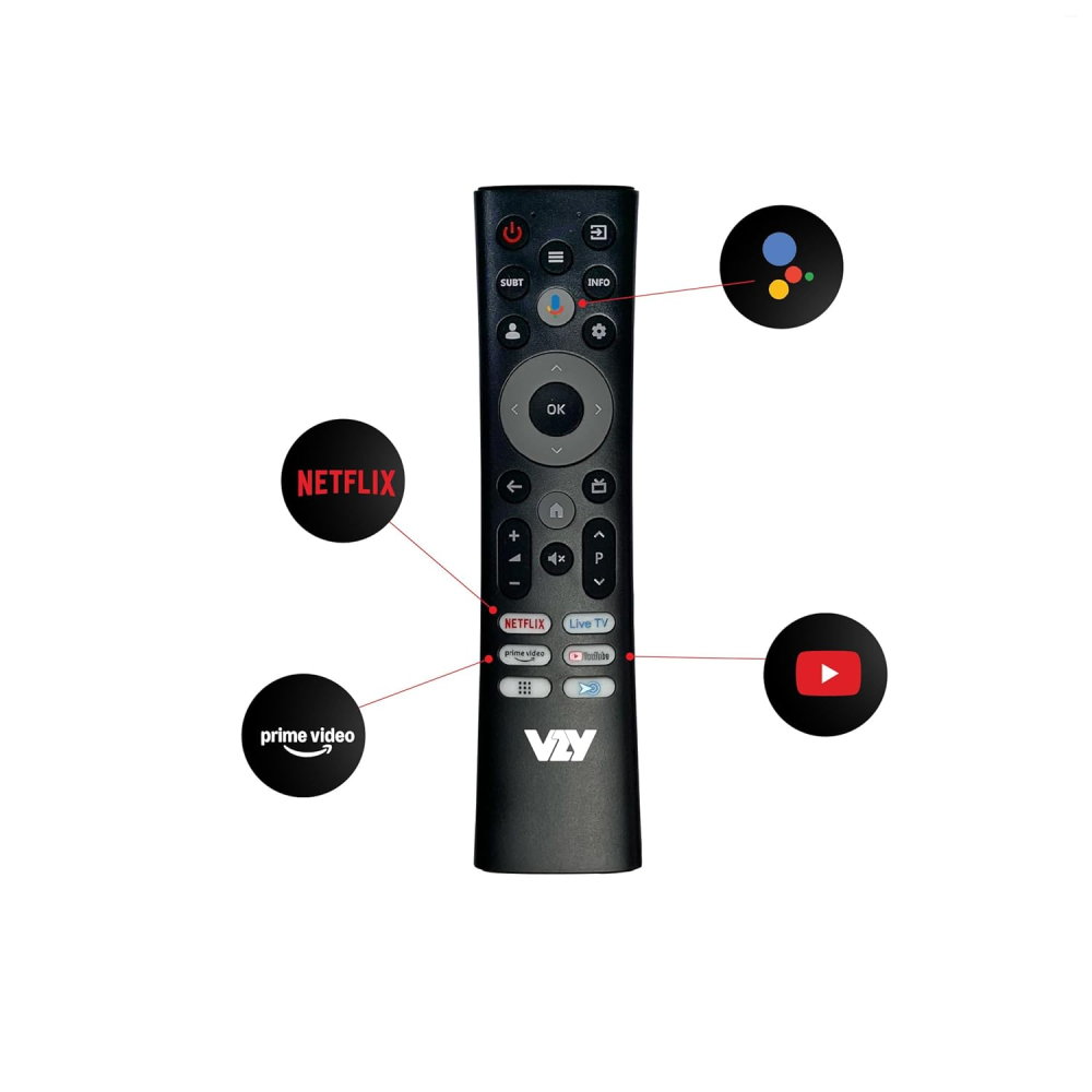 VZY 43 Inches 4K Ultra HD Smart Google QLED TV (X43UHQG5AV, Black)