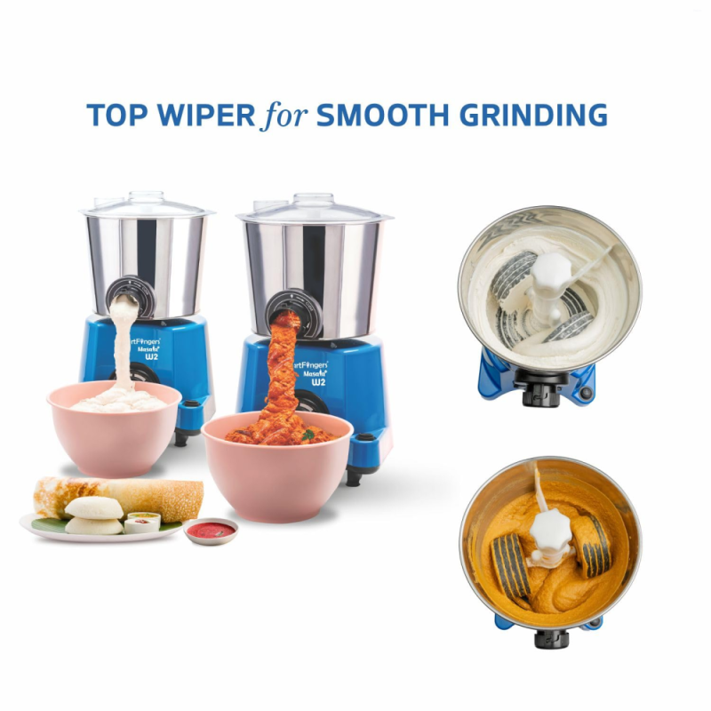 SmartFingers 2 L Masala Plus W2 110V Wet Grinder for USA, 150W Motor, Wet Masala & Batter Dispenser