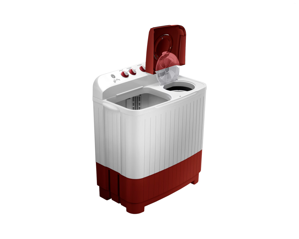 Samsung 7.0 kg Semi Automatic Washing Machine with Double Storm Pulsator, Light Gray with Wine Lid (WT70C3000RR)