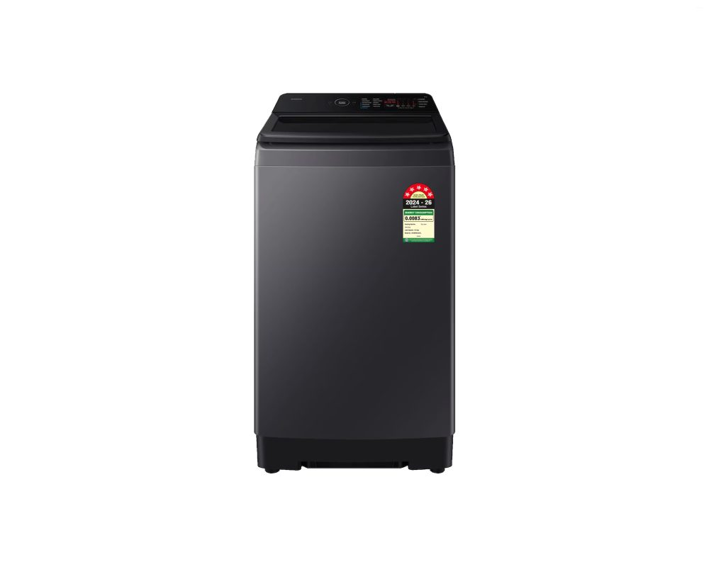 Samsung 8.0 kg Top Load Washing Machine with EcoBubble & Heater, Deep Charcoal (WA40F08H2C)