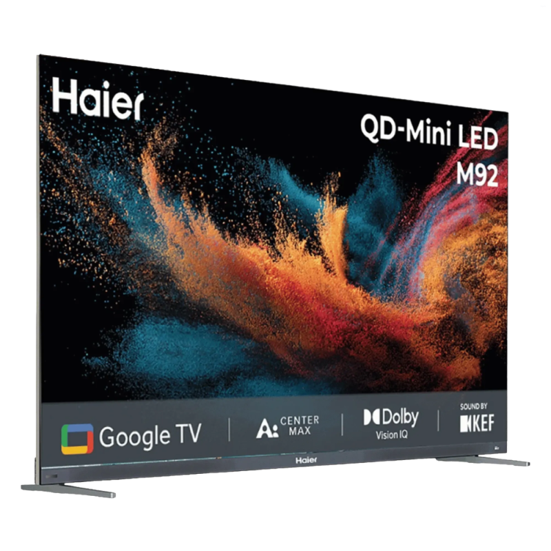 Haier 65 Inch 4K QD Mini LED Google TV with 144Hz Refresh Rate, Dolby Vision IQ, Dolby Atmos & Sound by KEF H65M92FUX