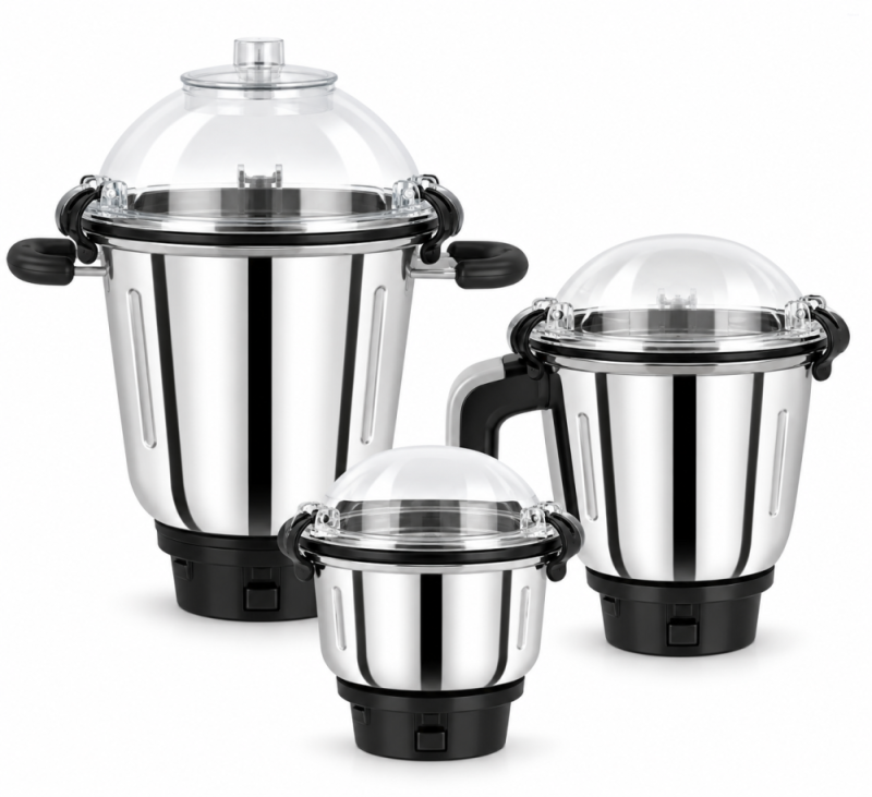 Sumeet Traditional Hotel King HOTELK3 1000W Mixer Grinder with 3 Stainless Steel Jars, 1.5L Liquidizing Jar & Copper Motor
