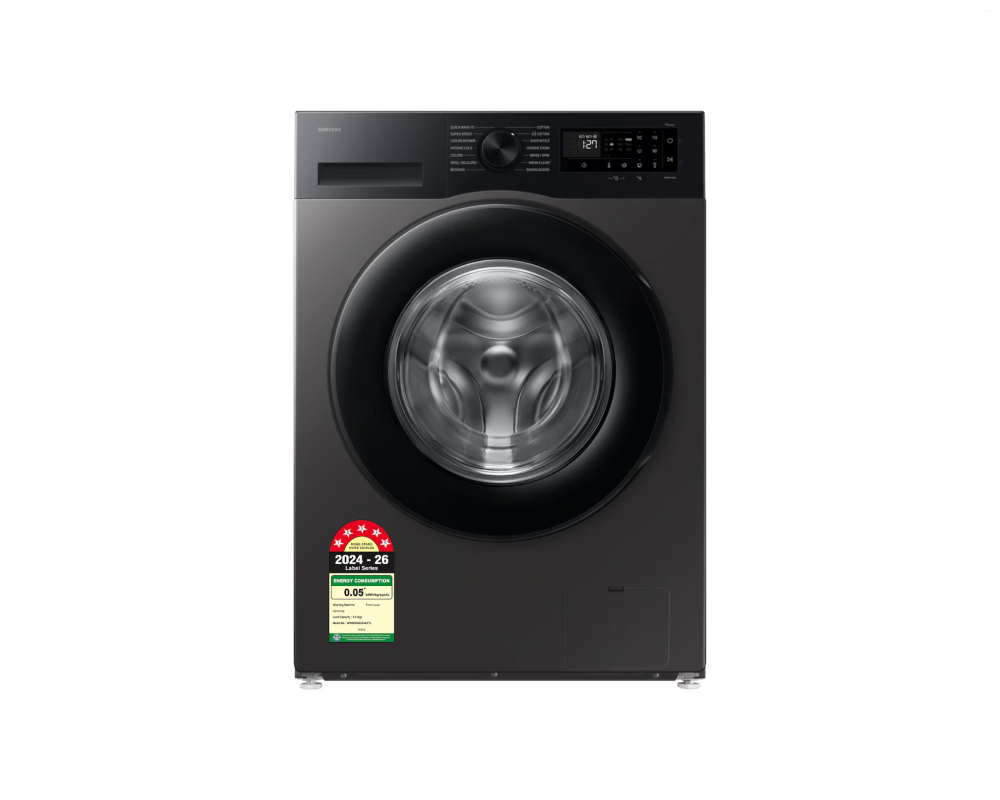 Samsung 9.0 kg Front Load Washing Machine with Hygiene Steam & AI Ecobubble, Refined Inox (WW90DG5U24AX)