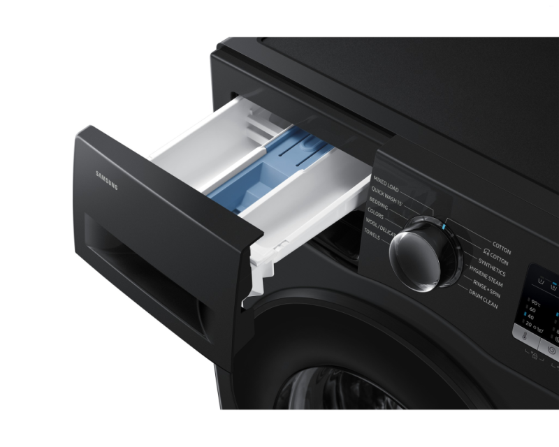 Samsung 9.0 kg Front Load Washing Machine with Hygiene Steam, Black (WW90FG4U04AB)