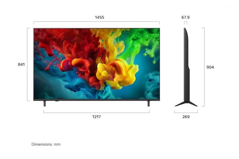 LG 65 Inches QNED evo AI 4K Ultra HD Mini LED Smart TV with α8 AI Processor Gen3, Dynamic QNED Color Pro & 144Hz VRR 65QNED82BLA