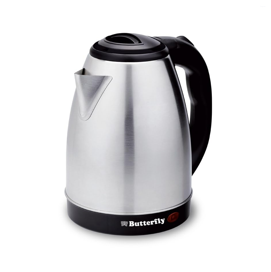 Butterfly Evo Pro 1.5 Litre 1350W Stainless Steel Electric Kettle with Auto Shut-Off, 360° Swivel Base & Cool-Touch Handle