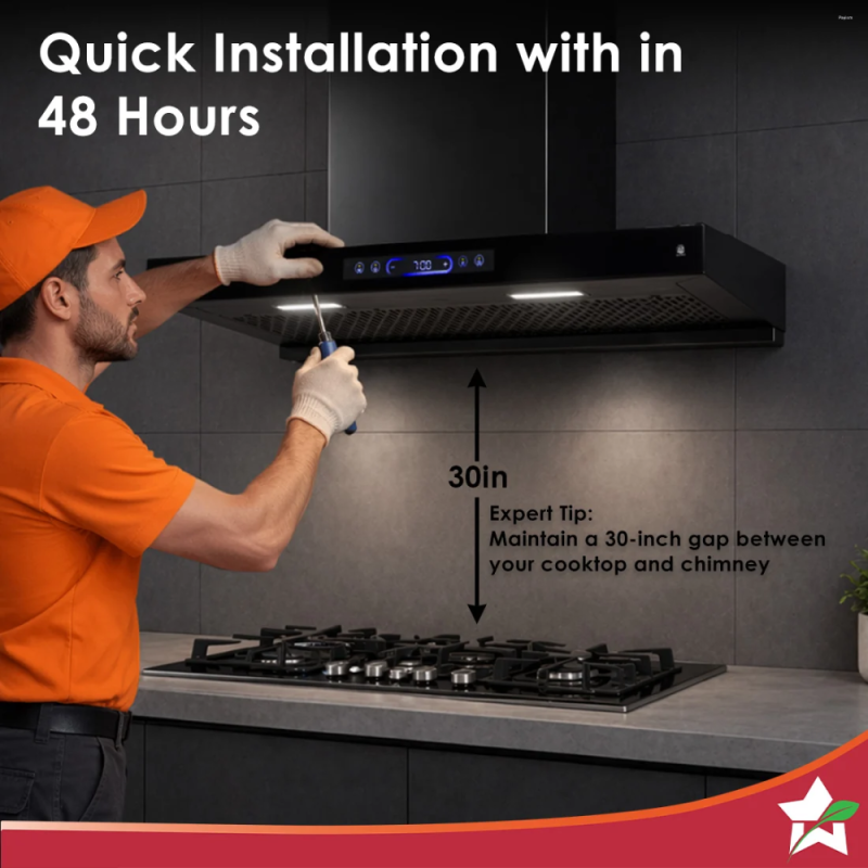 Wonderchef Ultra Sleek 90cm 1800 m³/hr Filterless BLDC Auto-Clean Kitchen Chimney, Black