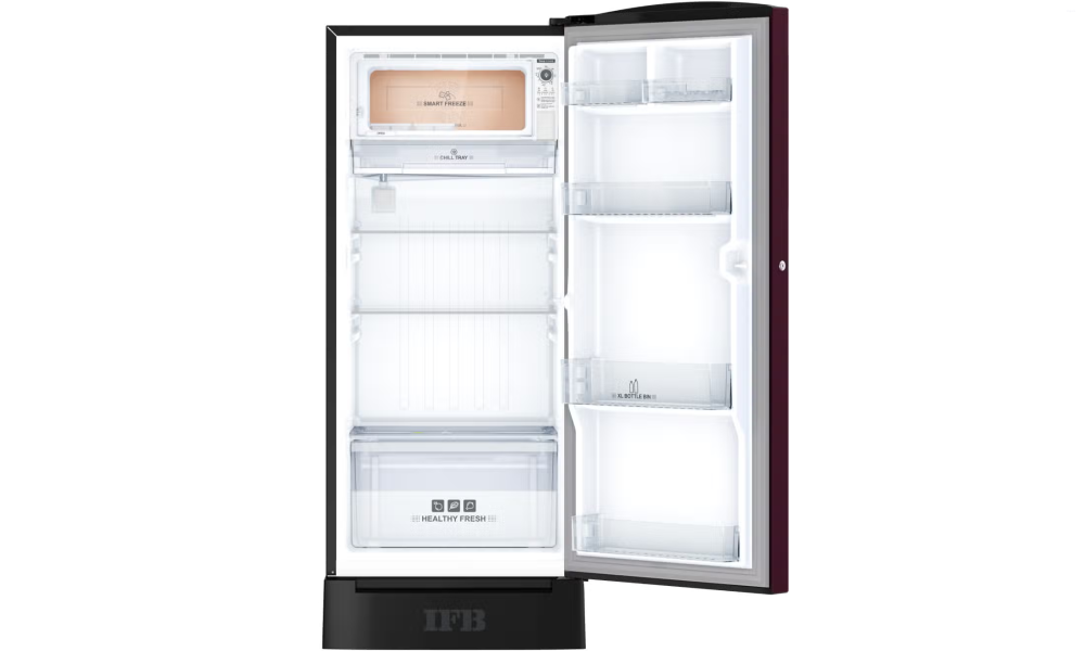 IFB 187 Litres 4 Star Direct Cool Refrigerator with XL Bottle Bin (IFBDC-213DIRND, Divine Bliss Red with Black Pedestal)