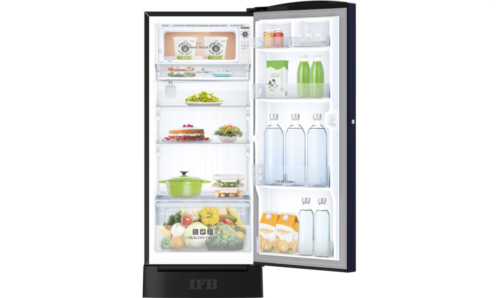 IFB 187 Litres 3 Star Direct Cool Refrigerator with XL Bottle Bin (IFBDC-2133FBLD, Lush Blush Blue with Black Pedestal)