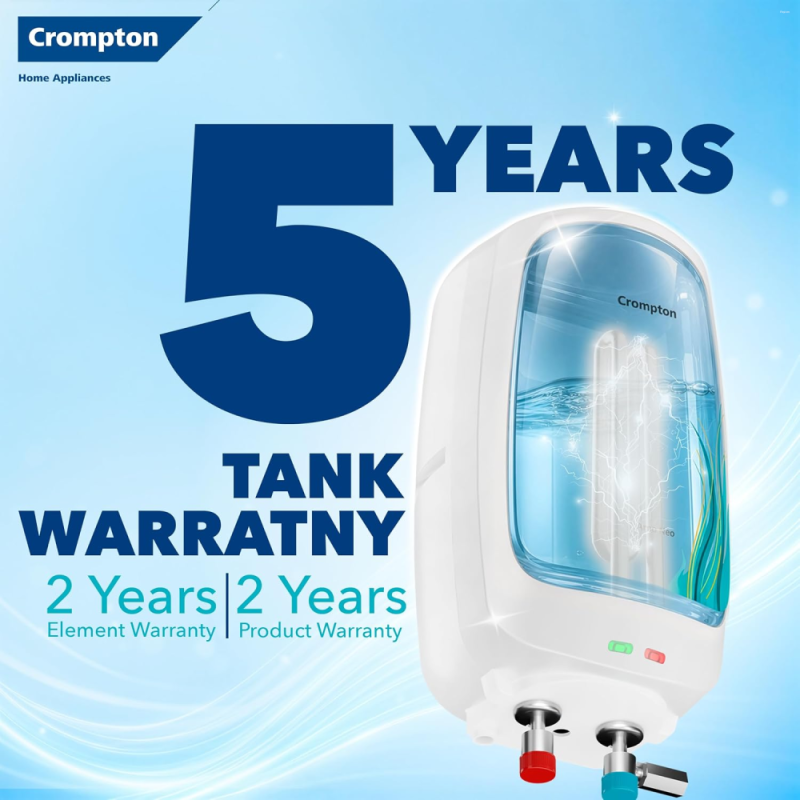 Crompton Arno Neo 3 Litre Instant Water Heater with 3 kW Heating Element, 6 Bar Pressure & 3-Level Safety