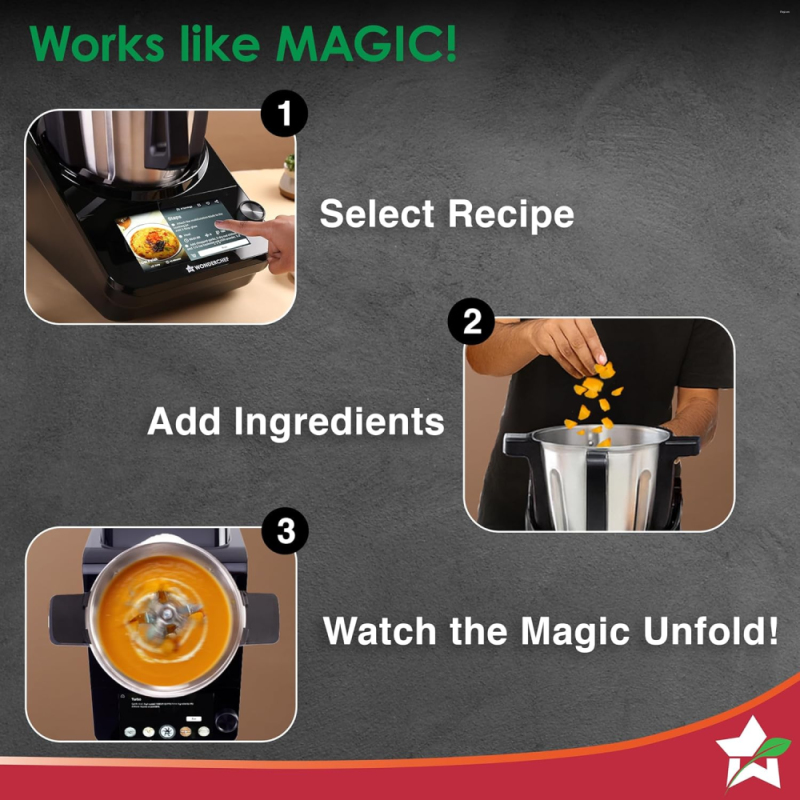 Wonderchef Chef Magic K7 4.7 L Kitchen Robot 1800 W with 15+ Cooking Modes, Built-in Weighing Scale, Wi-Fi & Mobile App