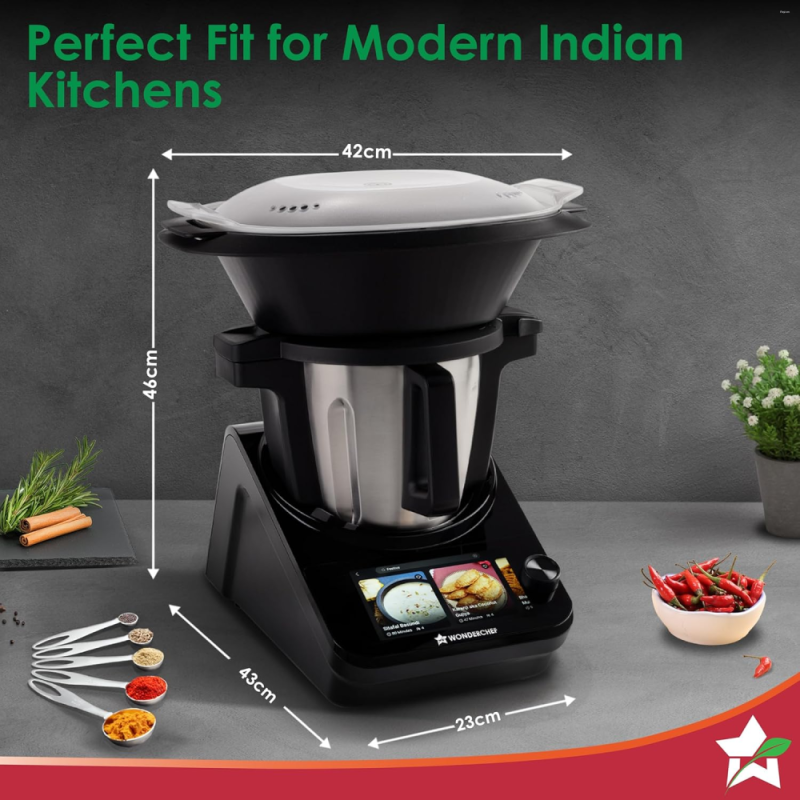 Wonderchef Chef Magic K7 4.7 L Kitchen Robot 1800 W with 15+ Cooking Modes, Built-in Weighing Scale, Wi-Fi & Mobile App