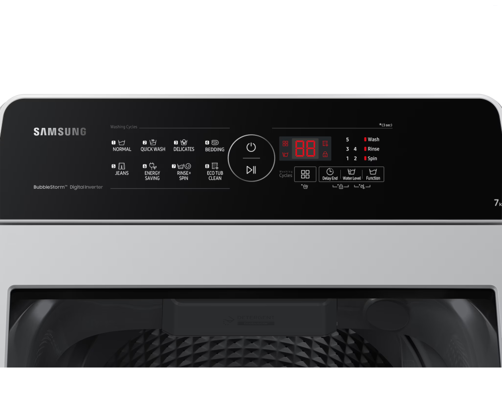 Samsung 7.0 kg Top Load Washing Machine with Ecobubble, Lavender Gray (WA70BG4441YY)