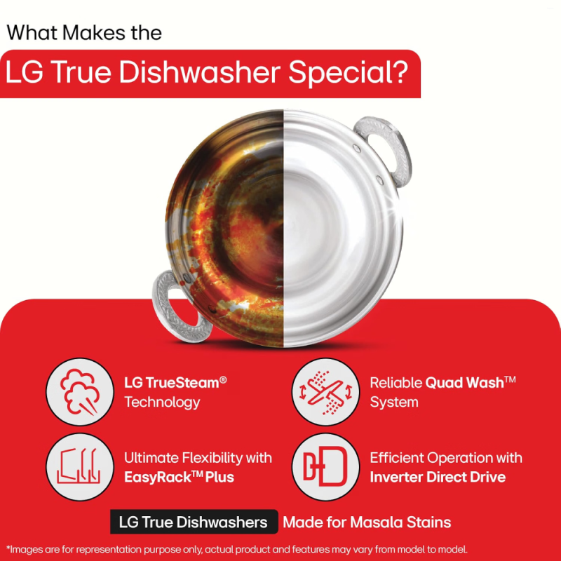 LG 15 Place Settings Freestanding Dishwasher with TrueSteam, QuadWash, Inverter Direct Drive, Wi-Fi & Auto Open Door, DFB435FV, Prime Silver + FREE Bajaj Majesty DX4 1000W Dry Iron