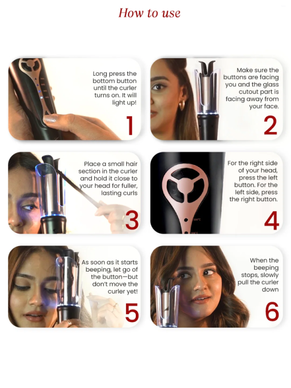 Urban Yog MakeMeeBold Automatic Hair Curler with Fast Heating, Ceramic Coating, Adjustable Temperature Settings & Auto Shut-Off