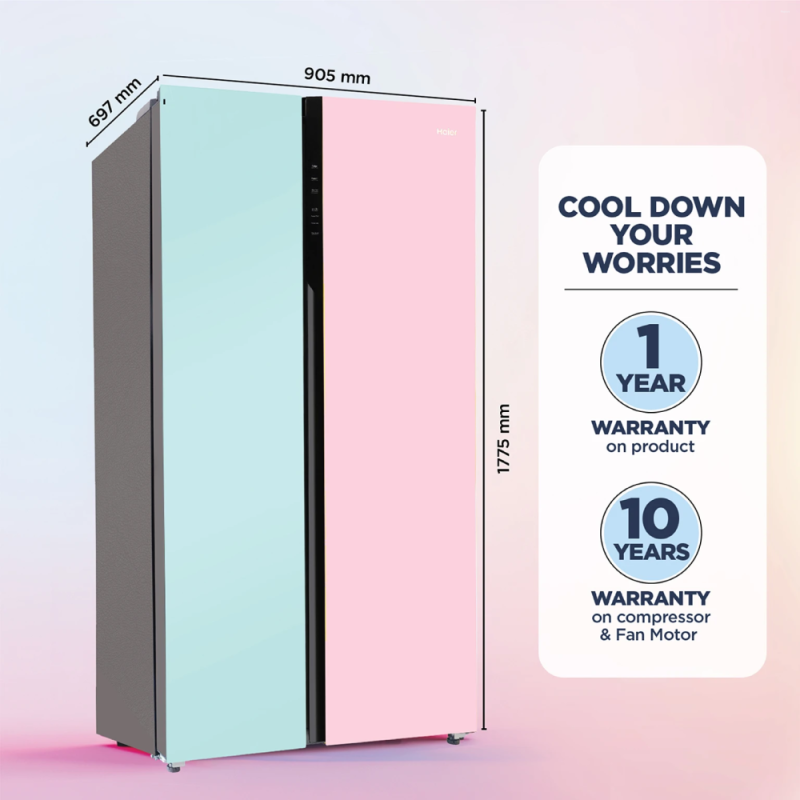 Haier 602 L 3 Star Side-by-Side Convertible Refrigerator with Expert Inverter, Magic Cooling, Deo Fresh & Jumbo Ice Maker HRS-682PNG