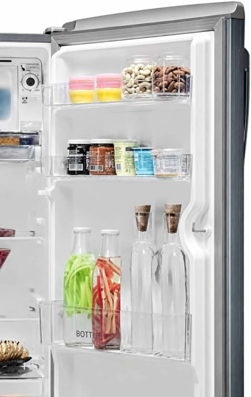 Haier 185 L 1 Star Single Door Direct Cool Refrigerator with DEFT, Stabilizer Free Operation & Toughened Glass Shelves HRD-2051SMFA-P